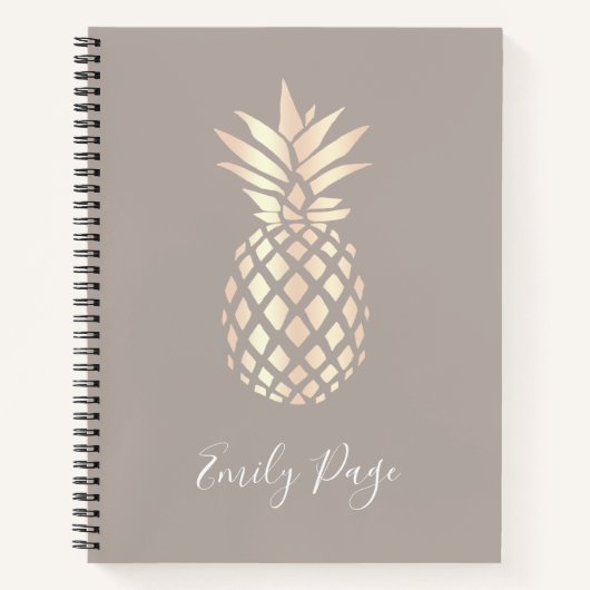 Hübsche, elegante Ananas- und Graugold-Rose Notizblock (Vorderseite)