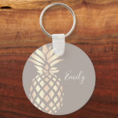 Hübsche, elegante Ananas- und Graugold-Rose Schlüsselanhänger (Vorderseite)