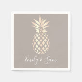 Hübsche, elegante Ananas- und Graugold-Rose Serviette (Vorderseite)