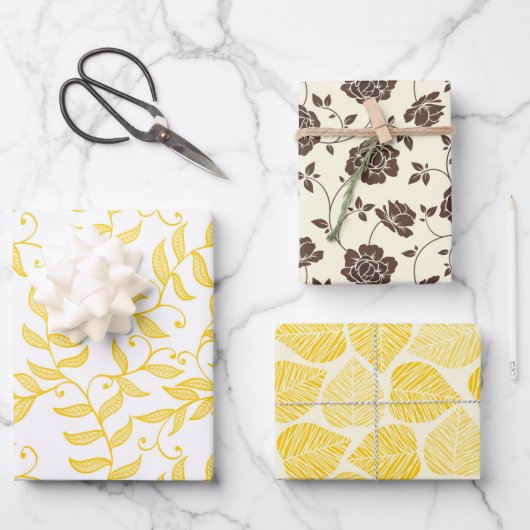 Hübsche, elegante Creme Geschenkpapier Set (Vorderseite)