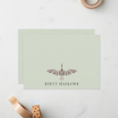 Hübsche, elegante, grün-flache Note-Karte Mitteilungskarte (Vorderseite/Rückseite Beispiel)