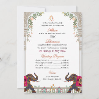 Hübsche elegante indische Hochzeitseinladung Einladung