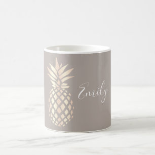 Hübsche elegante kupferne Rosengoldananas u. -GRA Kaffeetasse