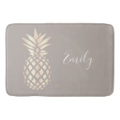 Hübsche elegante kupferne Rosengoldananas u. -GRAU Badematte (Vorderseite)