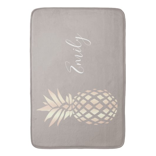 Hübsche elegante kupferne Rosengoldananas u. -GRAU Badematte (Vorderseite Vertikal)