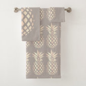 Hübsche elegante kupferne Rosengoldananas u. -GRAU Badhandtuch Set (Insitu)