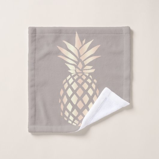 Hübsche elegante kupferne Rosengoldananas u. -GRAU Badhandtuch Set (Waschlappen)