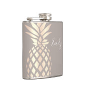 Hübsche elegante kupferne Rosengoldananas u. -GRAU Flachmann (Rechts)