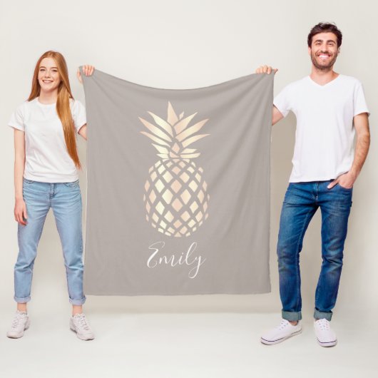 Hübsche elegante kupferne Rosengoldananas u. -GRAU Fleecedecke (Beispiel)