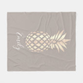 Hübsche elegante kupferne Rosengoldananas u. -GRAU Fleecedecke (Vorderseite (Horizontal))