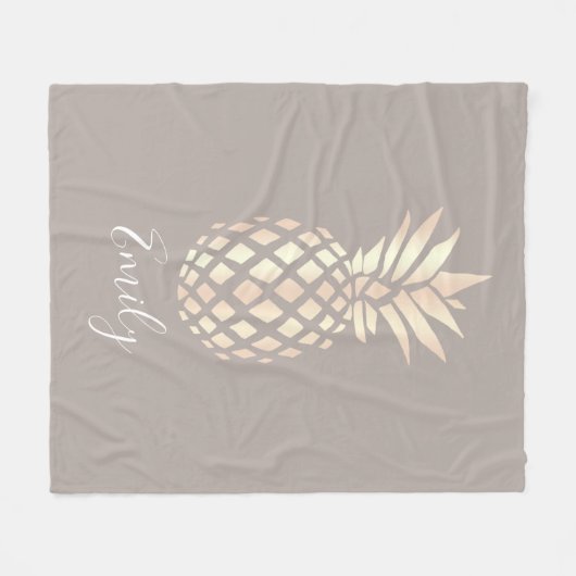 Hübsche elegante kupferne Rosengoldananas u. -GRAU Fleecedecke (Vorderseite (Horizontal))