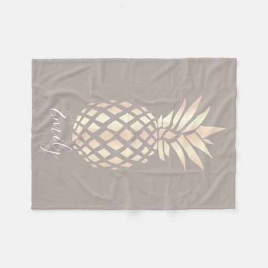 Hübsche elegante kupferne Rosengoldananas u. -GRAU Fleecedecke (Vorderseite (Horizontal))