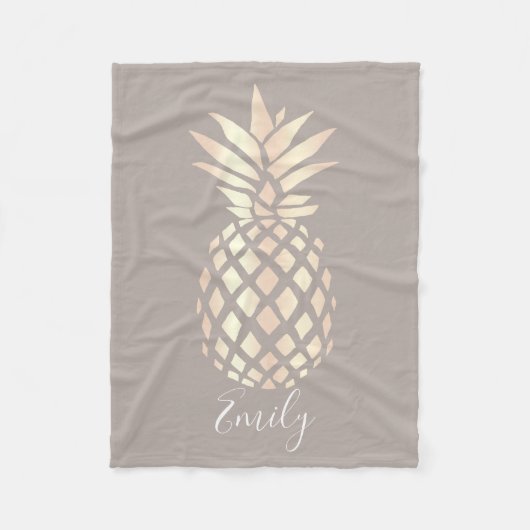 Hübsche elegante kupferne Rosengoldananas u. -GRAU Fleecedecke (Vorderseite)