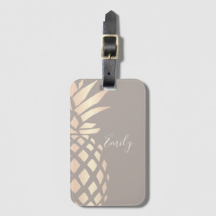 Hübsche elegante kupferne Rosengoldananas u. -GRAU Gepäckanhänger