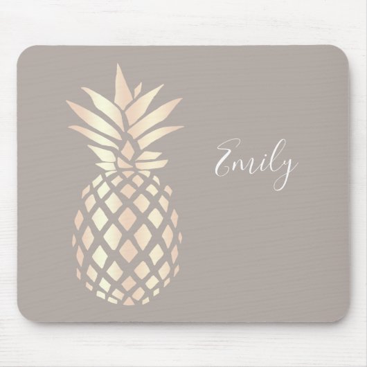 Hübsche elegante kupferne Rosengoldananas u. -GRAU Mousepad (Vorne)