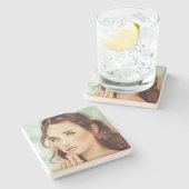 Hübsche Elegante Lady Stone Untersetzer, Vintag Ar Steinuntersetzer (Seitenansicht)