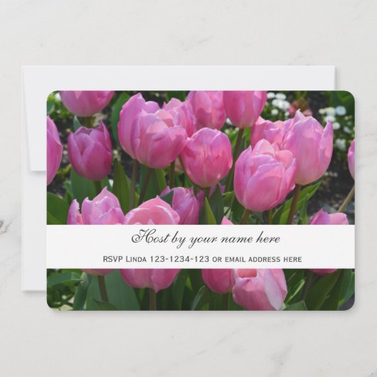 hübsche, elegante lila TulpenBlume Party Einladung (Rückseite)