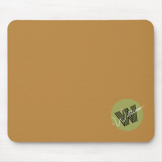 Hübsche, elegante Monogram-Initialbraun Mousepad (Vorne)