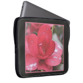 Hübsche, elegante rosa Kamelie-Blume Laptopschutzhülle (Vorne Rechts)