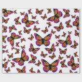 Hübsche, elegante Schmetterlinge Geschenkpapier (Flach)