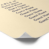 Hübsche elegante Sonnenblumen Hochzeitsstichtabell Poster (Ecke)