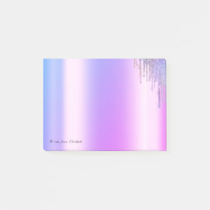 Hübsche elegante violette Glittertropfen Post-it Klebezettel
