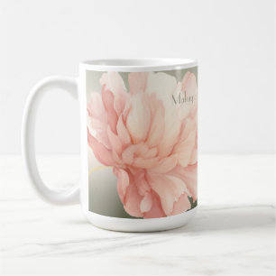 Hübsche Elegante Wasserfarben Peach Peony Kaffeetasse