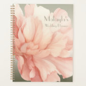 Hübsche Elegante Wasserfarben Peach Peony Wedding Planer (Vorderseite)