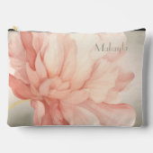 Hübsche Elegante Wasserfarben Peach Peony Zubehörtasche (Vorderseite)