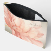 Hübsche Elegante Wasserfarben Peach Peony Zubehörtasche (Offen)