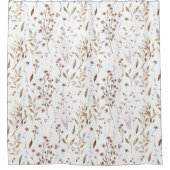 Hübsche Eleganza-braune Wildblumen Blätter Muster Duschvorhang (Vorderseite)