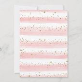 Hübsche Elephant Pink Blush Gold Floral Baby Dusch Dankeskarte (Rückseite)