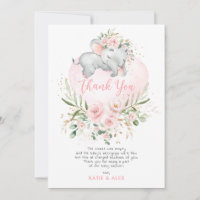 Hübsche Elephant Pink Blush Gold Floral Baby Dusch