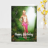 Hübsche Elf Fantasy Birthday Card Karte (Gelbe Blume)