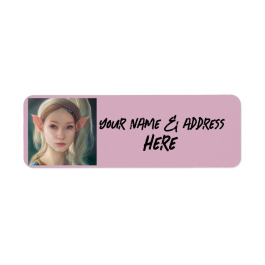 HÜBSCHE ELF GIRL-RÜCKSENDEADRESSEN-AUFKLEBER (Vorne)