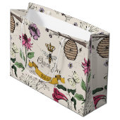 Hübsche Elfenbeinschwarz-Goldkönigin-Biene, Königl Große Geschenktüte (Vorderseite Schrägansicht)