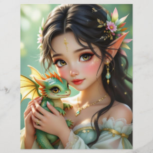 Hübsche Elfenfee & Drache Scrapbook