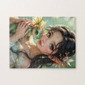 Hübsche elfenhafte Fee & Drache Ätherisch Puzzle (Horizontal)