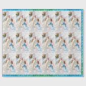 Hübsche Engel mit Bell Wrapping Paper Geschenkpapier (Flach)