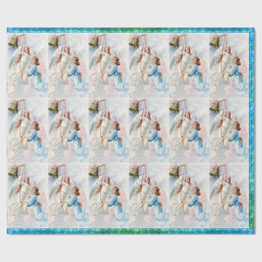 Hübsche Engel mit Bell Wrapping Paper Geschenkpapier (Flach)