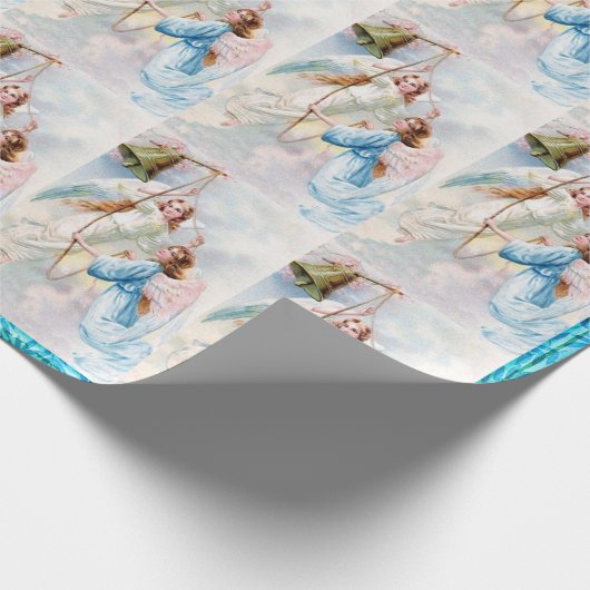 Hübsche Engel mit Bell Wrapping Paper Geschenkpapier (Ecke)