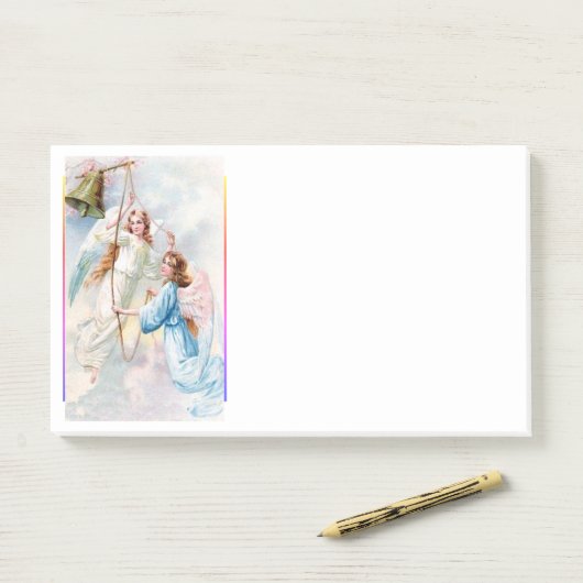 Hübsche Engel mit Glocke Post-it Klebezettel (Auf Schreibtisch)