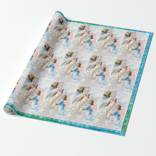 Hübsche Engel mit Glockenverpackungspapier Geschenkpapier (Ungerollt)