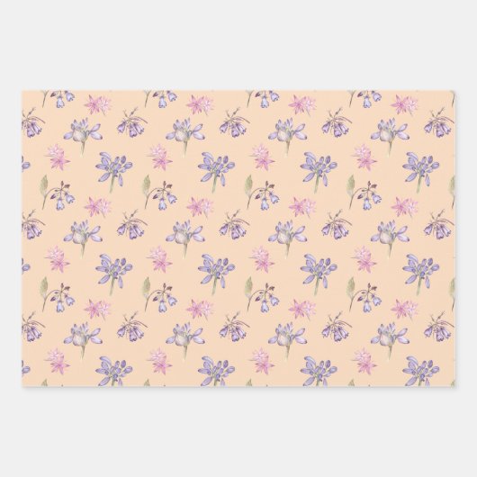 Hübsche englische Wildblume Blumengeschenke Dekora Geschenkpapier Set (Vorderseite)