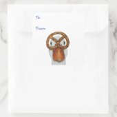 Hübsche Ente mit Brutzel-Geschenkaufkleber Quadratischer Aufkleber (Tasche)