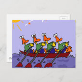 Hübsche Enten in Row-Cartoon Postkarte (Vorne/Hinten)