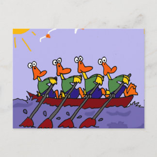 Hübsche Enten in Row-Cartoon Postkarte
