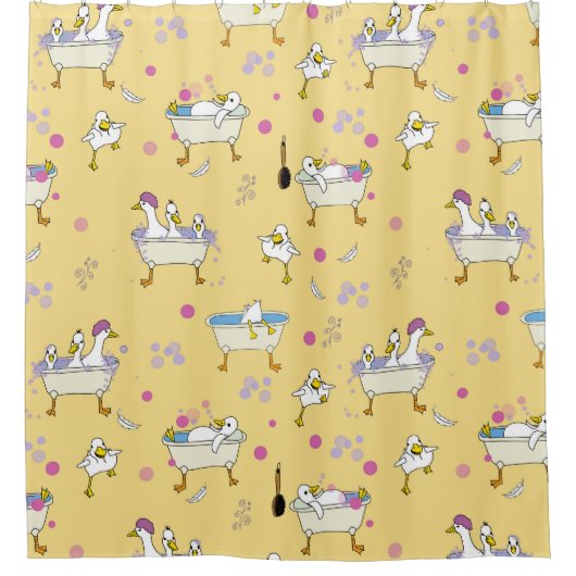 Hübsche Enten in Tubs Kinder Badezimmer Dusche Vor Duschvorhang (Vorderseite)