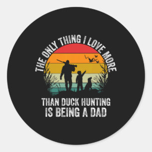 Hübsche Entenjagd mit Vater-Hunde-Design für Duck Runder Aufkleber