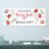Hübsche Erdbeere "Berry First" 1. Geburtstag Banner (Messe)